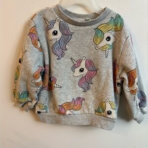 H&M Multicolor Unicorn Print Kids Sweatshirt 18-24 months